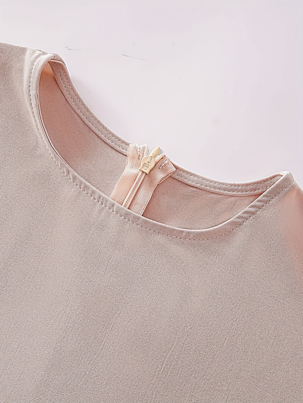 1pc Fashion Pullover Abaya, Simple Style Dress with Middle Eastern Muslim Conservative Belt - Apricot