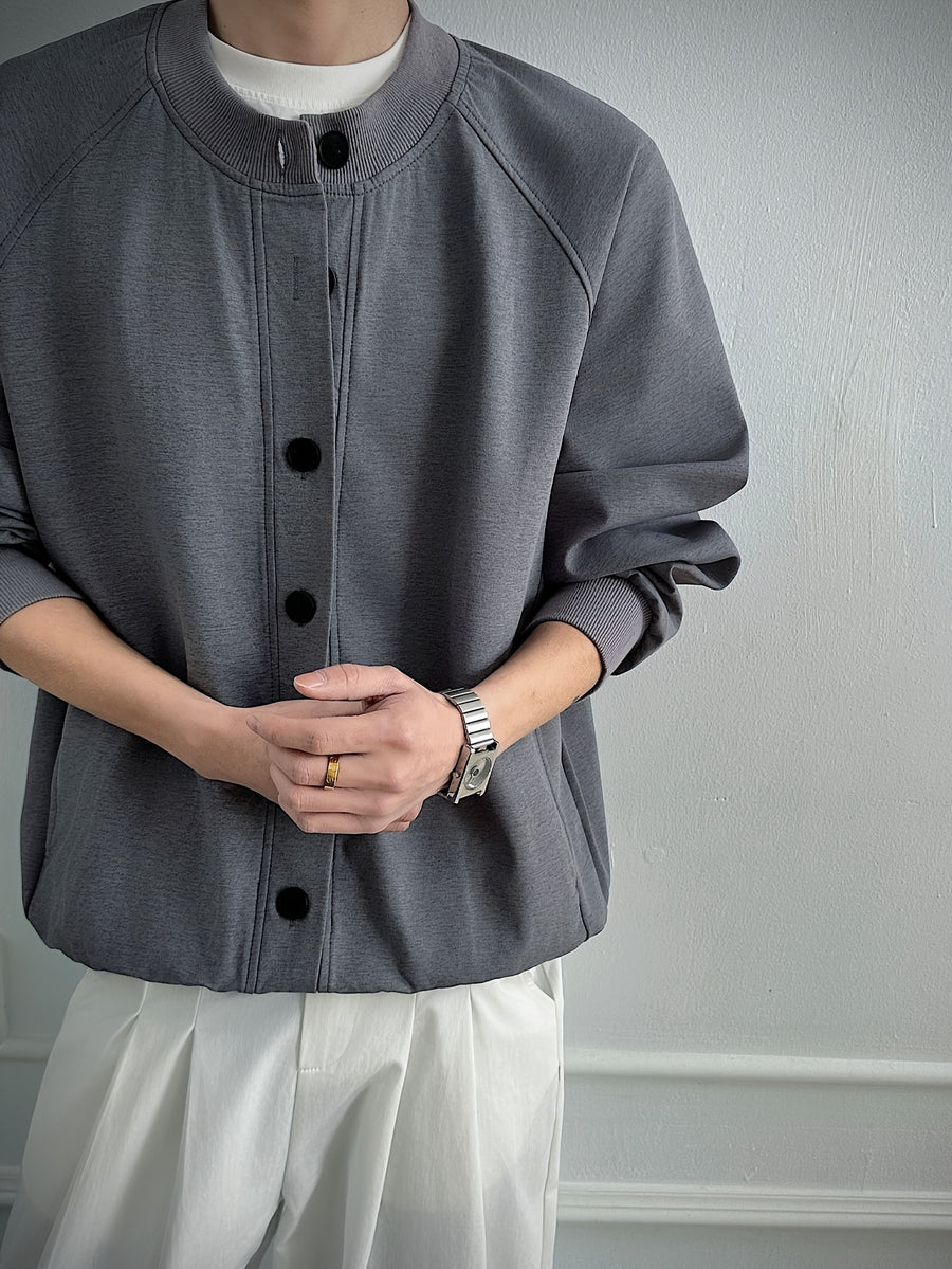 Men'S Soft Shell Jacket, 1pc Men'S Fashion Trendy Casual Jacket, Loose Fit with Drop Shoulder Design, Comfortable Stretch Fabric, Suitable for Casual Wear - Grey