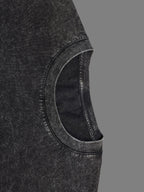 Solid Color - Summer Drop-Shoulder Casual Retro Washed T-Shirt, 100% Pure Retro Washed Short Sleeve, Street Style Wear, Suitable for Everyday Outings, Retro Summer Casual Vacations, Women'S Fashionable And Versatile Top - Black