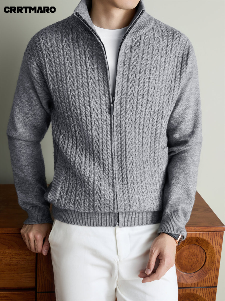 Men'S Heavyweight Thick Knit Cardigan, Warm Casual Layering Top for Fall And Winter - Grey