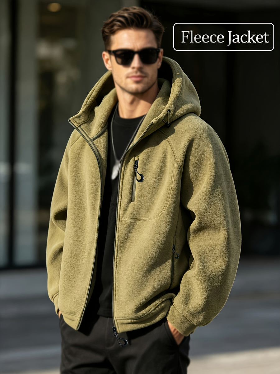 Men'S Jacket Unisex Fashion Street Coat, Suitable for Spring, Autumn, And Winter with Multiple Pockets And Fleece Lining. Pair with Faux Denim And Basic T-Shirt for Casual Look, Thick Winter Clothes for Men - Khaki Green