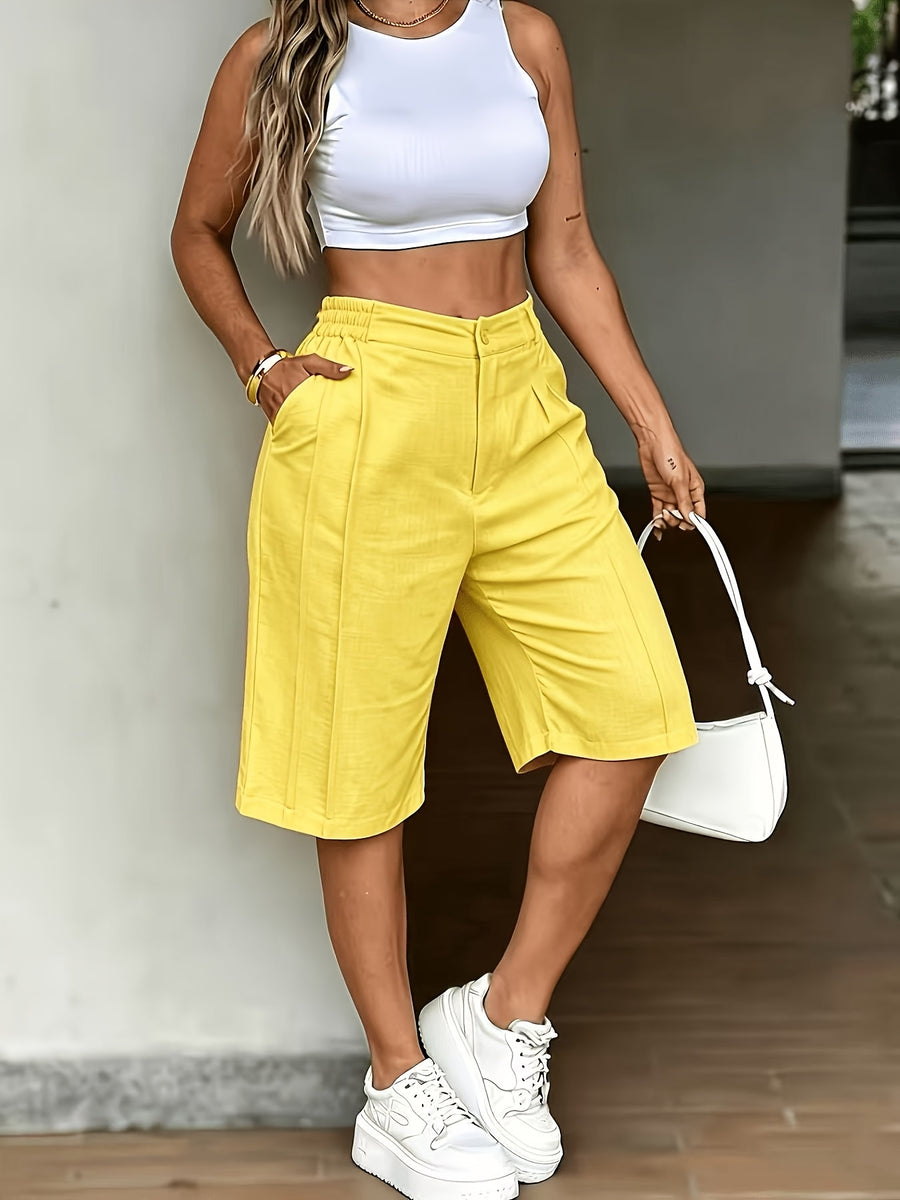 ZD260420021 Women's Fashion Streetwear Cool Shorts - Golden