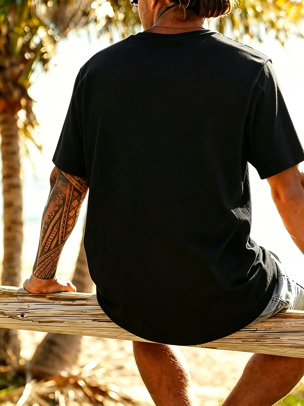 Men's New Pure Cotton Short Sleeve Round Neck T-Shirt, Comfortable, Soft, and Breathable, Perfect for Vacation, Leisure, and Daily Wear, a Summer Essential - Black