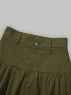 Women'S Solid High-Waist Half Skirt - Green