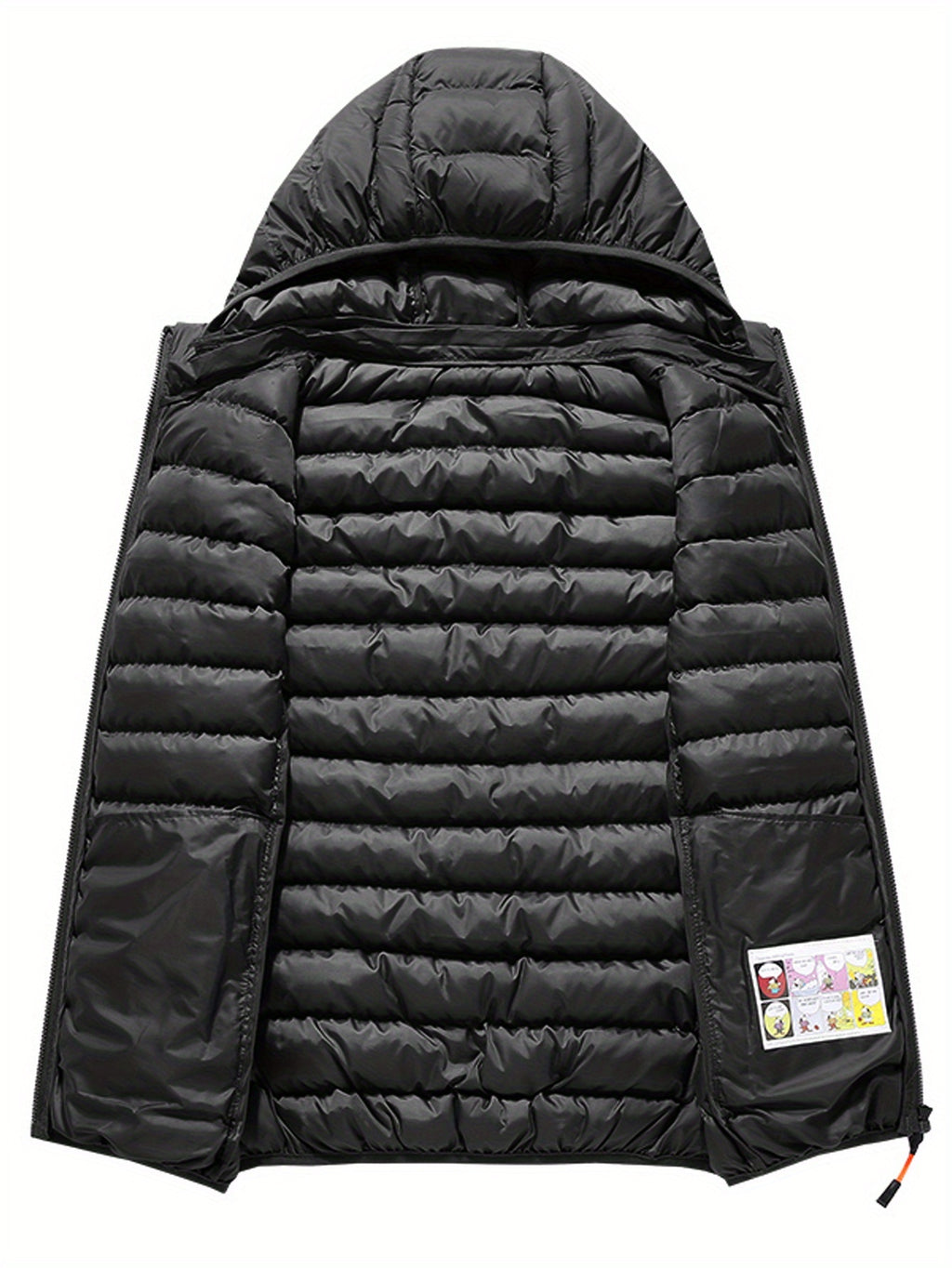 Men'S Slim-Fit Hooded Vest - Lightweight Non-Stretch Jacket, Front Zipper Closure, Side Pockets - Cold Weather Outerwear for Everyday & Formal Events - Fall/Winter, Winter Clothing, Sleek Design, Durable Construction, Stylish Outerwear, Urban Style - Black