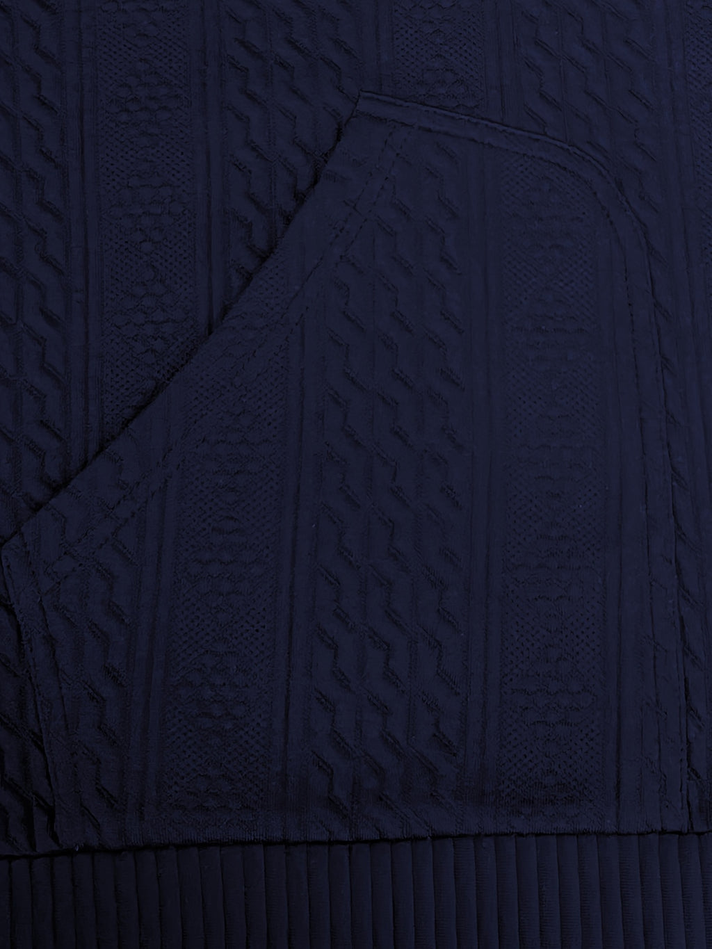 Men's V-neck Knitted Cardigan with 3D Embossed Jacquard Design, Simple and Mature Light Style, Spring/Autumn Regular Fit, Button Closure with Side Pockets, Blended Knit Fabric, Multi-color Casual Outerwear for Home, Outings, Dates, and Commuting - Navy Color