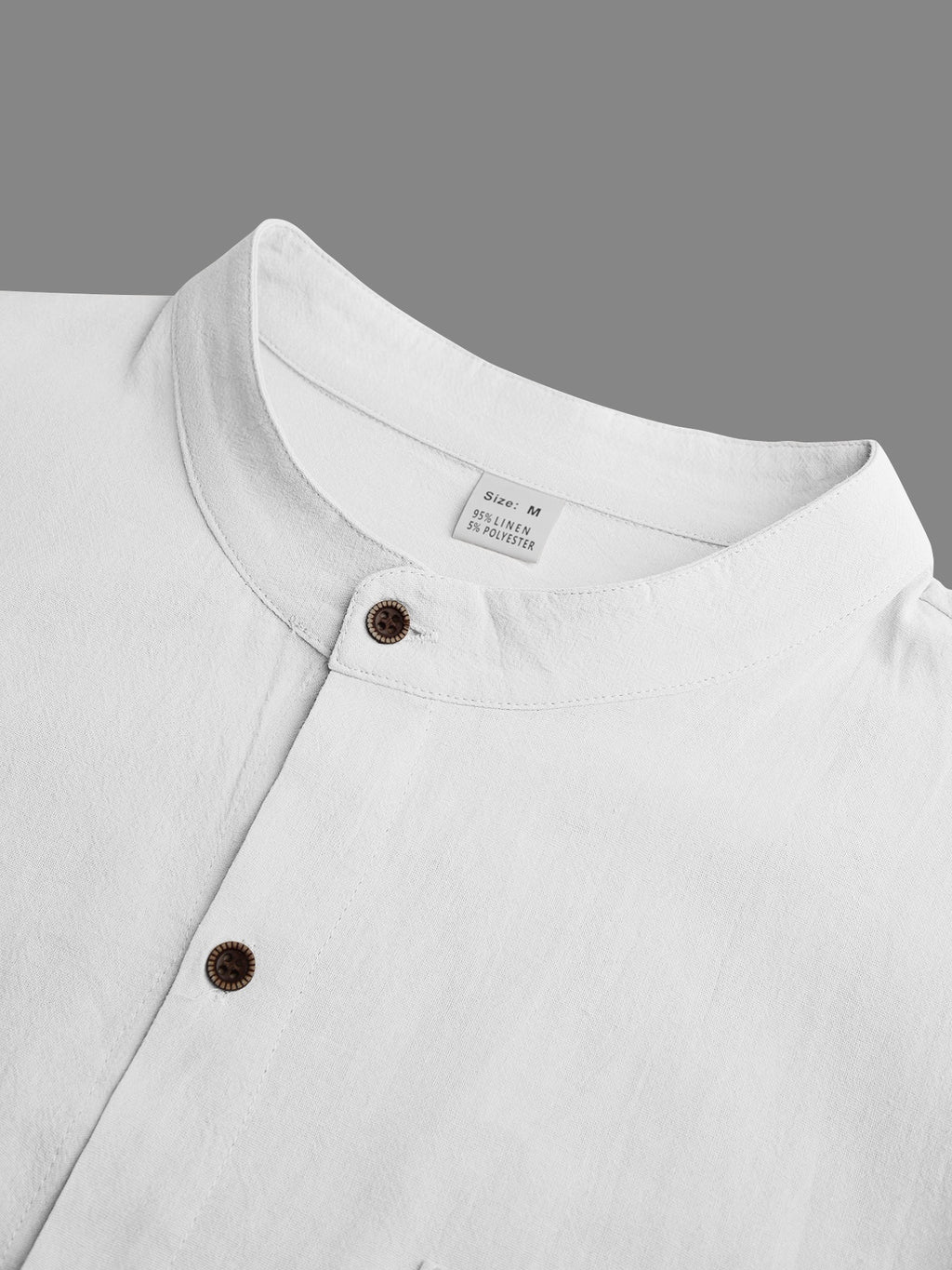 2pcs Men's Linen Fabric Henley Collar Long Sleeve Shirt, Simple Vintage Style, Loose Fit for Spring and Autumn, Multiple Color Options, Suitable for Outdoor Outings, Urban Commuting, and Home Wear, Versatile for Daily Casual and Holiday Occasions - Blue+White