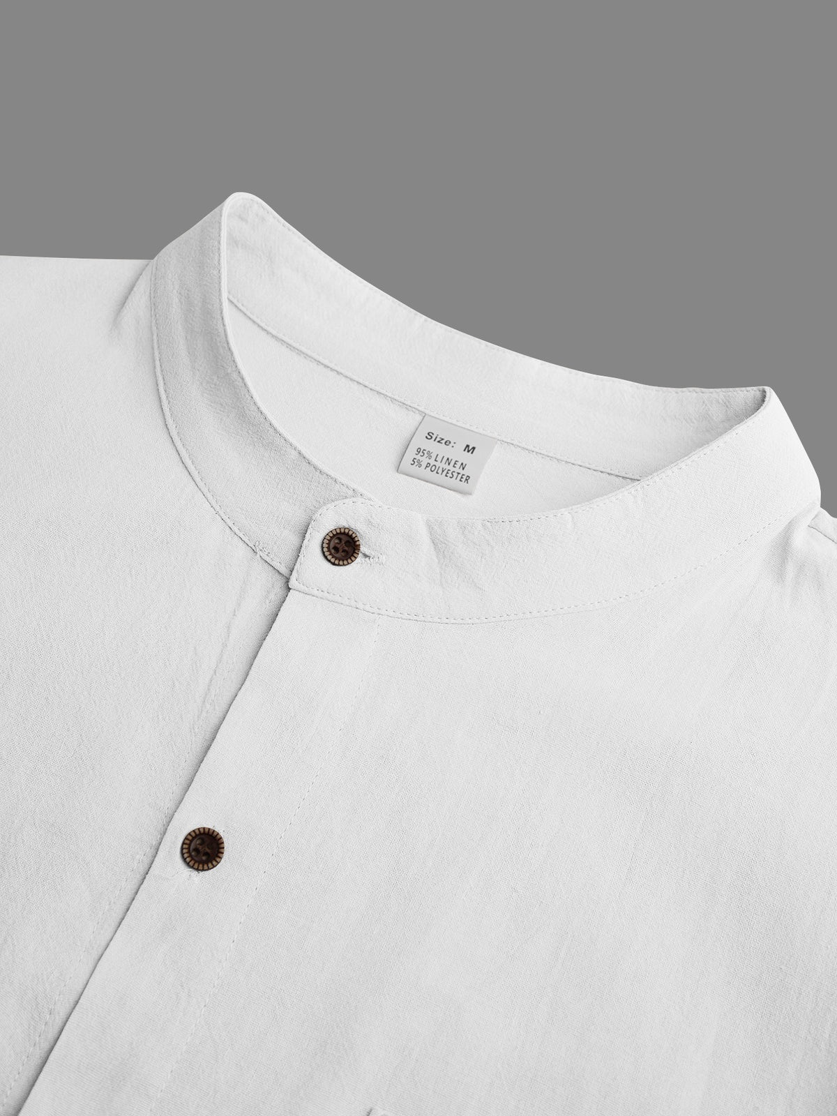 2pcs Men's Linen Fabric Henley Collar Long Sleeve Shirt, Simple Vintage Style, Loose Fit for Spring and Autumn, Multiple Color Options, Suitable for Outdoor Outings, Urban Commuting, and Home Wear, Versatile for Daily Casual and Holiday Occasions - Blue+White