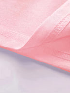 Women'S Blended T-Shirt – Classic Fit, Soft And Breathable, Casual Wear, Timeless Round Neck Design, Versatile for Various Outfits, Stretchy And Comfortable, Machine Washable - Pink
