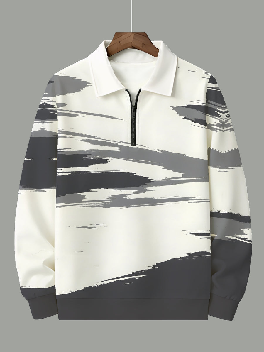 Men'S Half-Zip Sweatshirt - Comfortable Long Sleeve Sweatshirt, Casual Athletic Wear for Daily Use And Fall/Winter Training - Mixed colors