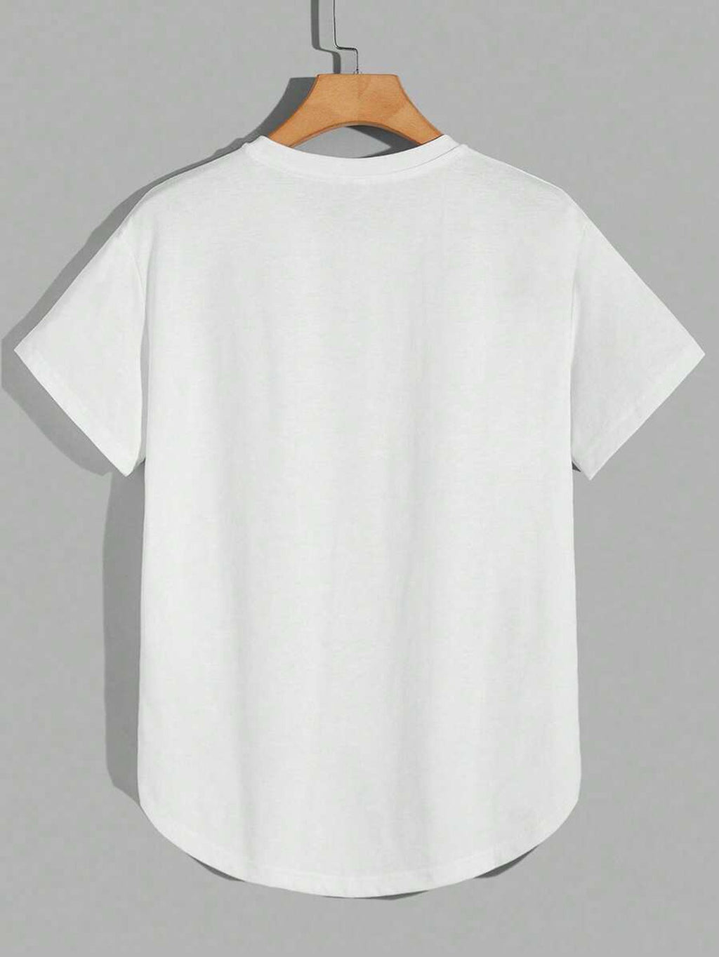 3pcs Men's Loose-Fit Short-Sleeve T-Shirt - High-Stretch Wrinkle-Resistant Streetwear Tee with Curved Hemline, Round Neck Solid Color Shirt Suitable for Gym, Summer Camping & Casual Wear, Machine Washable for Lifestyles - White