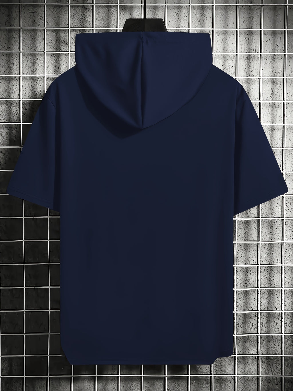 Men'S Summer T-Shirt, Easy Small Logo Print Men'S Hooded Short Sleeve, Soft Comfortable Breathable Versatile Fabric Sports T-Shirt, Loose Slimming Men'S Hoodie Easy Print Top - Navy Color
