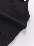 Men's Minimalist Triangle Print Knit Sweater - Warm Crew Neck Long Sleeve Pullover, Stretchable Base Layer Suitable for Autumn Winter Layering, Casual Office Wear & Cold Weather, Hand Washable Regular Fit Sweater - Black