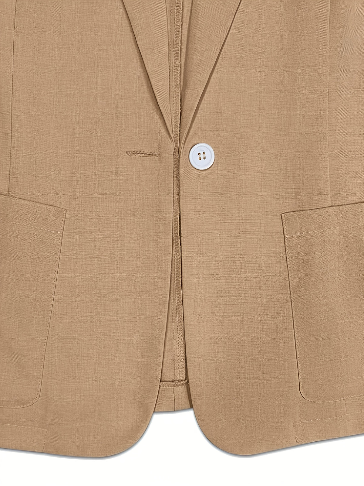 Women's Fashion Lapel | Button | Three-Quarter Sleeve | Pocket | Elegant | Solid Color | Shawl | Casual Blazer | 100% Polyester Lightweight Fabric - Machine Washable - | Office | Casual | Party | Outing First Choice | Versatile Professional Top | - Camel