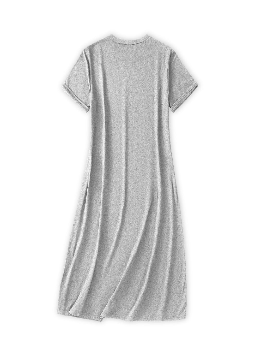 Women's Fashionable Dress, Elegant Casual Dress with Parisian Letter Print, Round Neck Short Sleeved Dress, Vacation Style, Summer Breathable Beach Dress, Suitable for Outdoor and Daily Wear, Wome - Light Grey