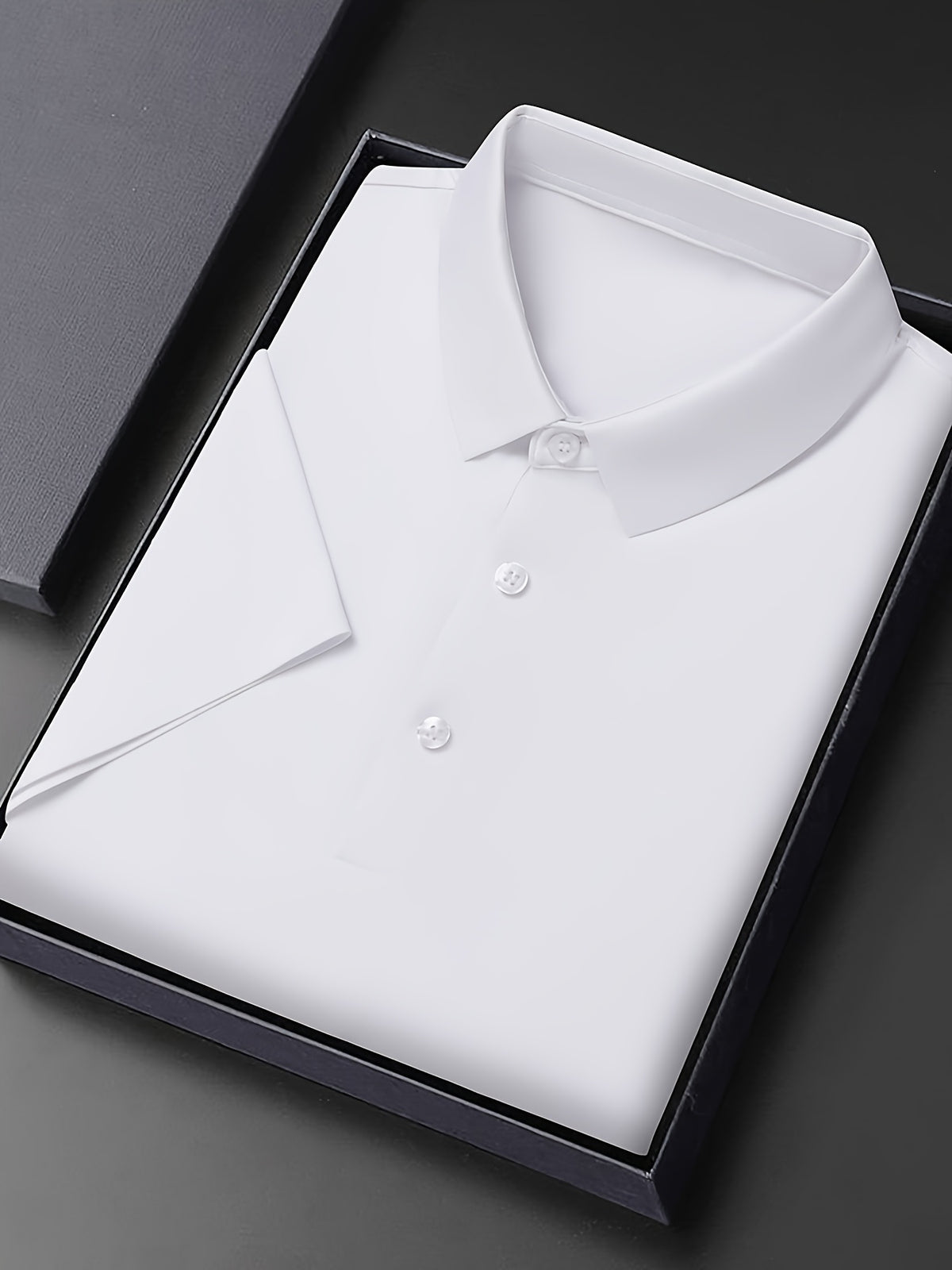 NERO POLO Summer Middle-Aged Men'S Short-Sleeved T-Shirt with Mulberry Solid Color Lapel Polo Shirt Short-Sleeved T-Shirt Men - White