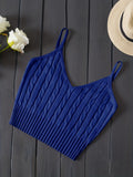 Women'S Stretchy Tank Top - V-Neck Sleeveless Casual Vest with Ribbed Texture, Beige, Versatile for Layering or Standalone Outfits, Allseason Apparel | Vneck Design | Construction, Ladies Tank Tops - Blue