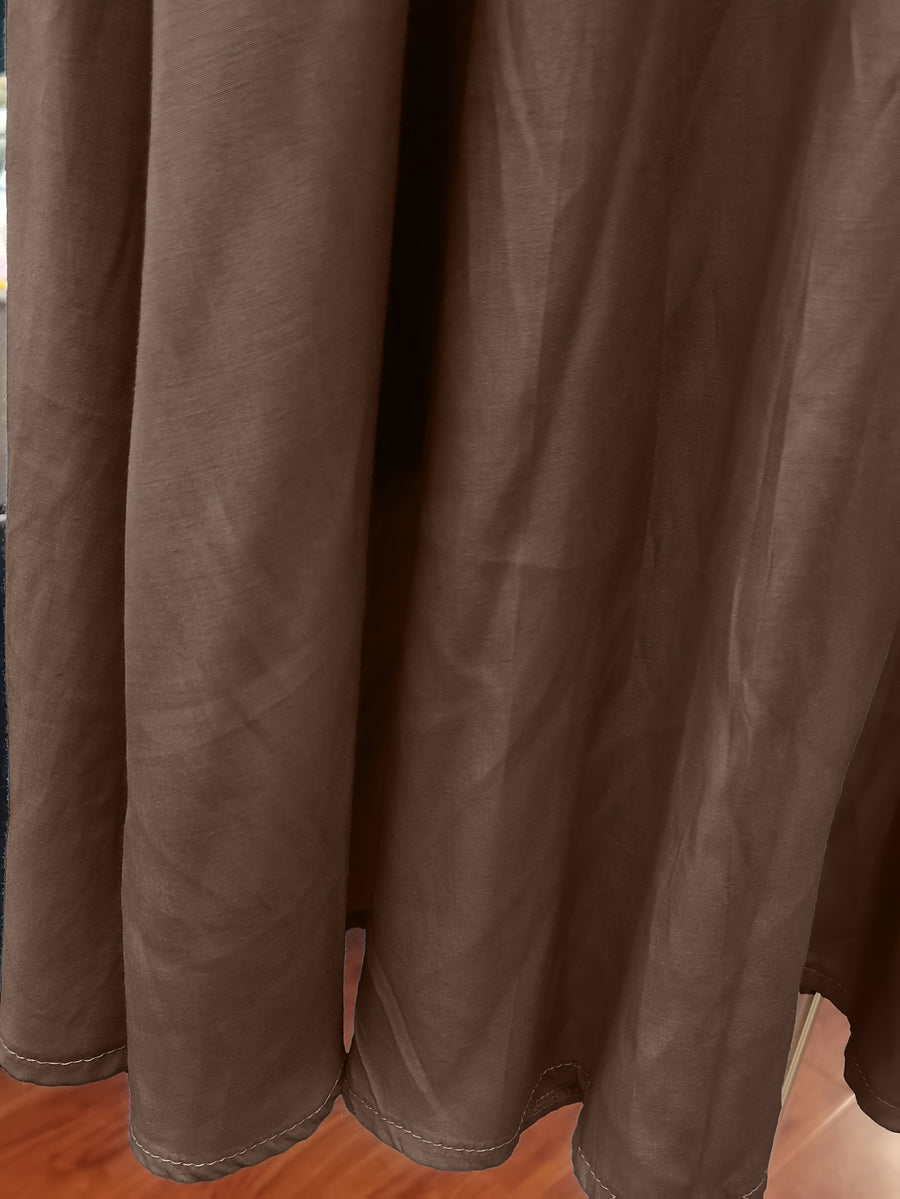 Fashion Casual Comfortable Tie-Waist Skirt - Brown