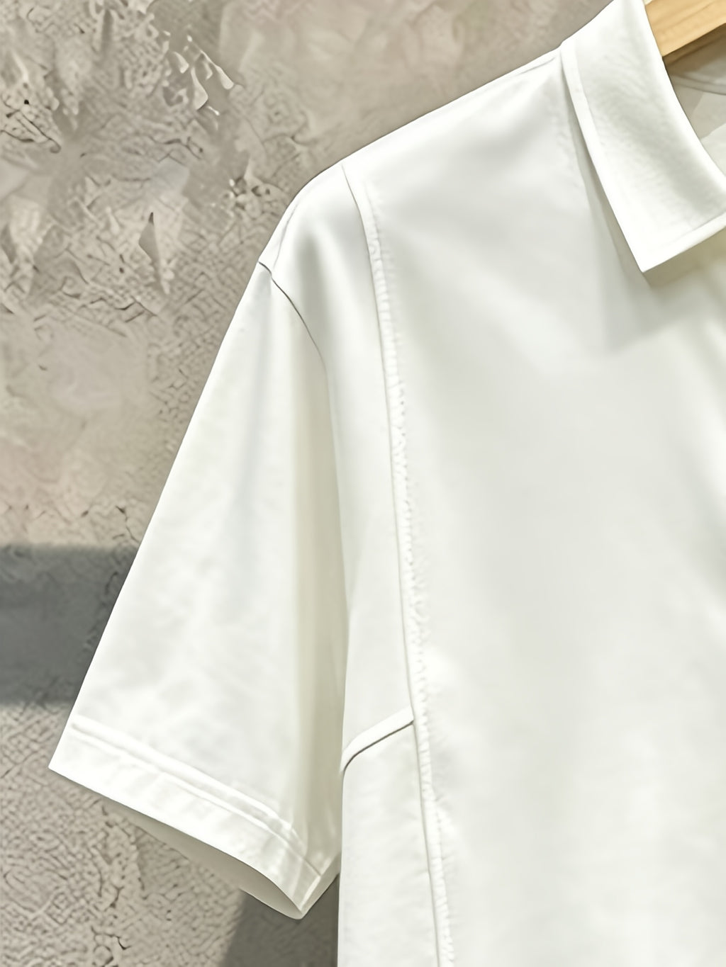 Pure White Comfortable Temperament Premium Short Sleeve T-Shirt, High-Quality Retro All-Match Design Men'S Polo Shirt, Summer Apparel Gentleman Style Men - White