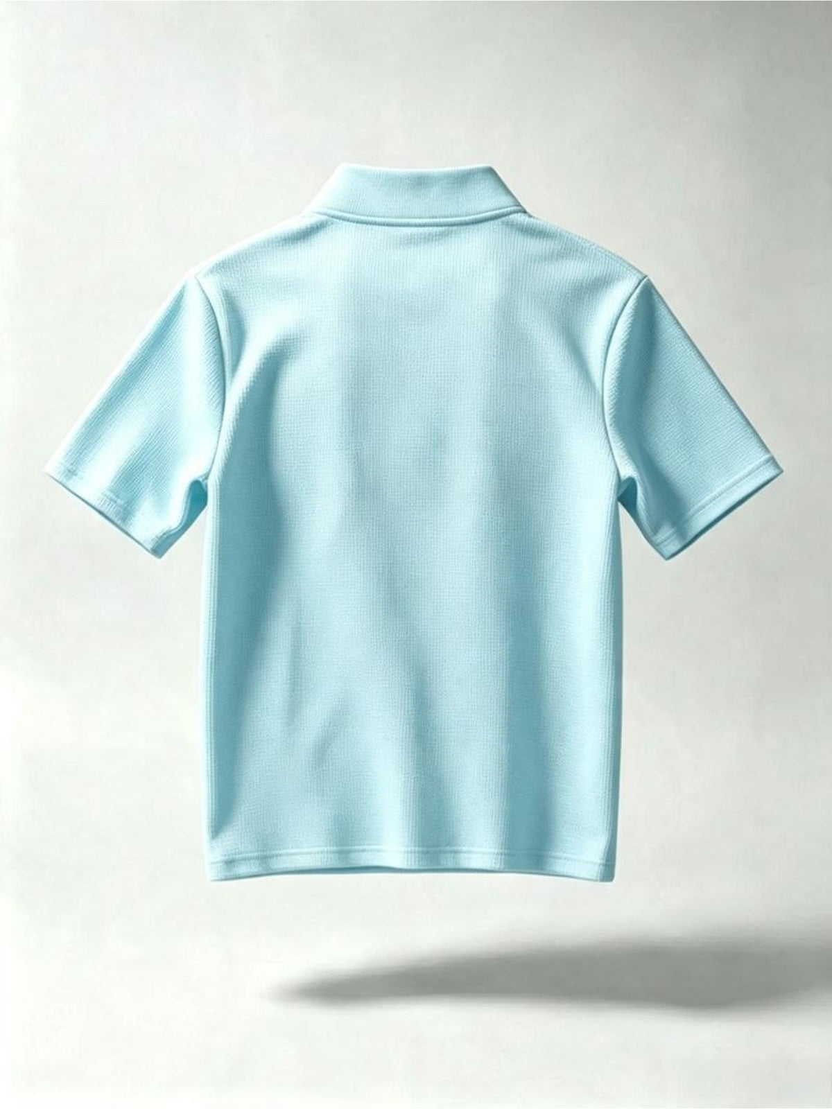 Men's Henley Shirt Short Sleeve Quarter-Zip Waffle Knit T-Shirt with Stand Collar & Logo Chest Print - Loose Fit Zippered Panel Suitable for Indoor Casual Wear, Machine Washable, Spring/Autumn Layering, Multiple Colors/Sizes Available - sky blue