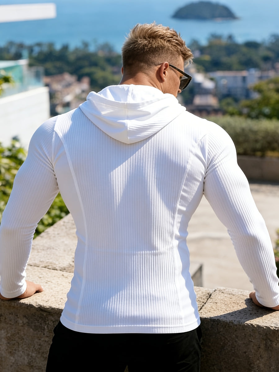 Pearson OBM Men's Fashion Hoodie, Trendy Casual Hooded Sweatshirt, Loose and Versatile, Essential for Spring and Autumn Outings - White