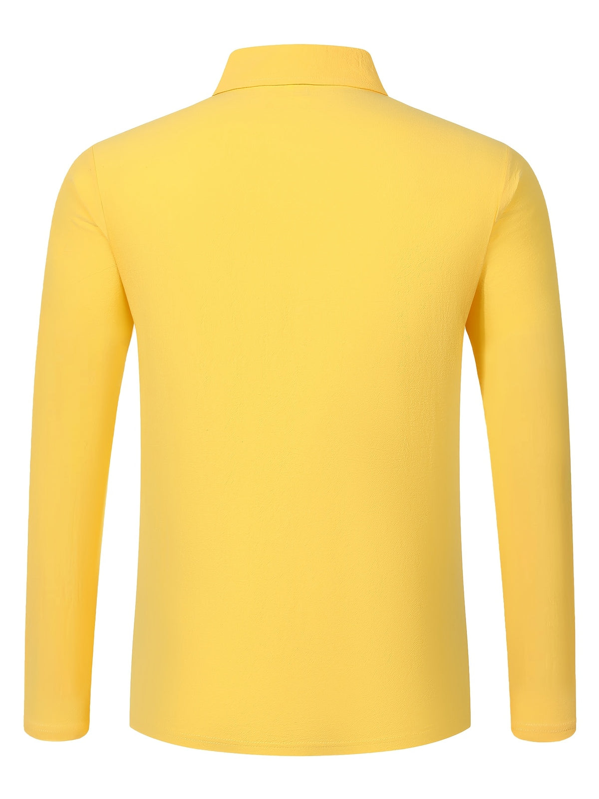 Autumn New Men'S Long Sleeve Shirt Casual Vacation Lapel Golf Long Sleeve - Yellow