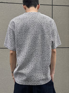 Men'S Hong Kong Style Highlight Twill Short-Sleeve T-Shirt, Summer Lazy Style Loose Crew Neck Half-Sleeve Top - White