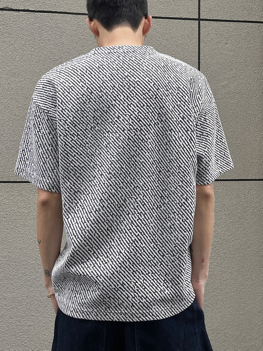 Men'S Hong Kong Style Highlight Twill Short-Sleeve T-Shirt, Summer Lazy Style Loose Crew Neck Half-Sleeve Top - White