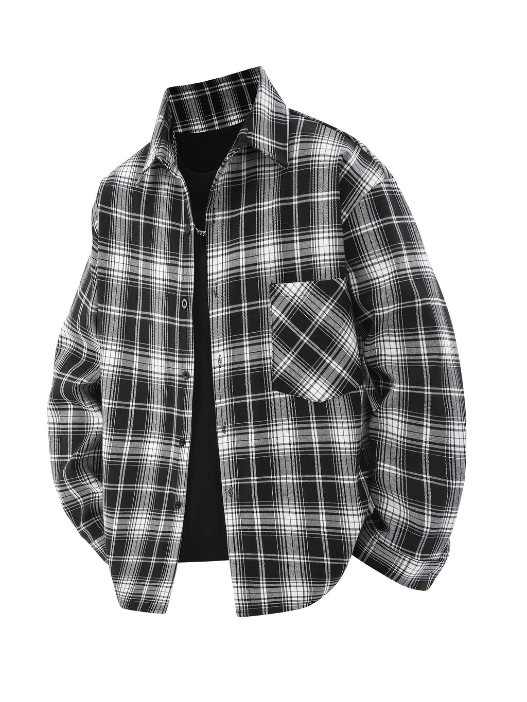 3pcs Set - Men'S Spring/Autumn Lapel Plaid Shirt Youth Outdoor Casual Trendy Top Men'S Fashion Versatile Jacket - Black+Yellow+Sky Blue