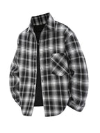 3pcs Set - Men'S Spring/Autumn Lapel Plaid Shirt Youth Outdoor Casual Trendy Top Men'S Fashion Versatile Jacket - Black+Yellow+Sky Blue