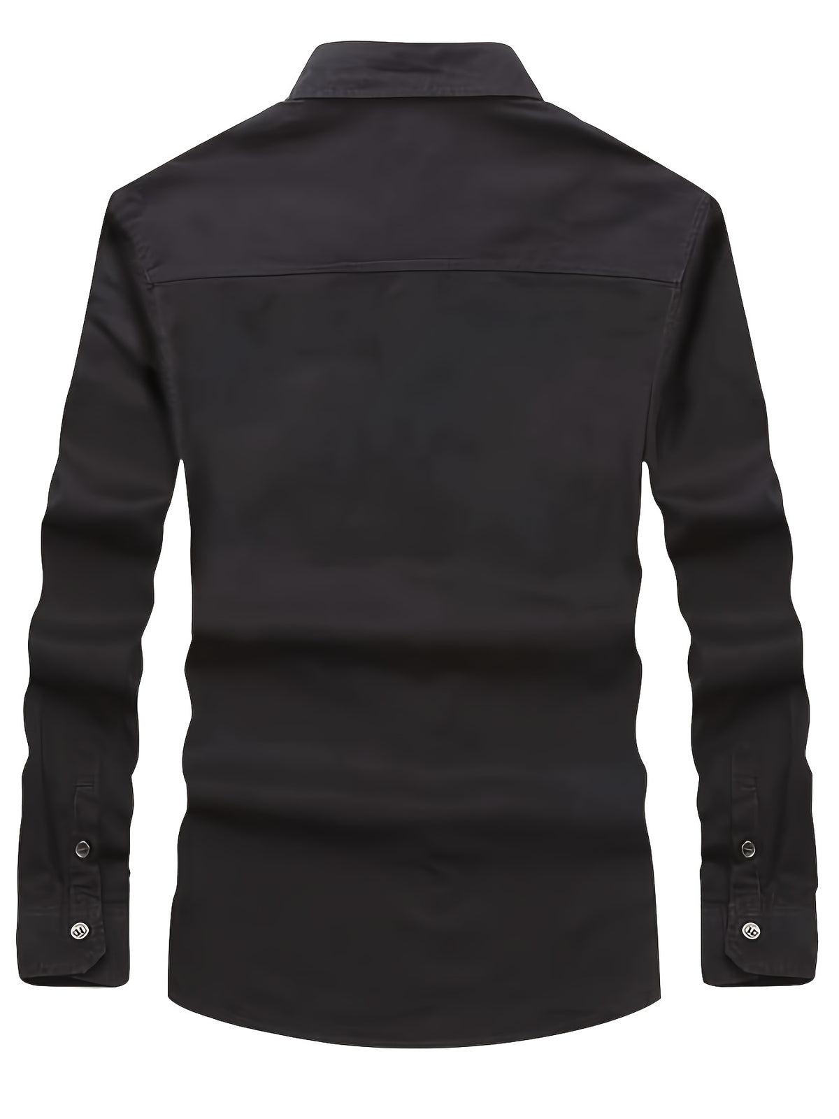 Men'S Long-Sleeved Shirt, Long-Sleeved Workwear, Casual Workwear, Twill Shirt, Top, Men'S Outdoor Plus Size Men'S Clothing, High-Density Twill Outdoor Shirt, Casual Workwear Top, Thin - Black