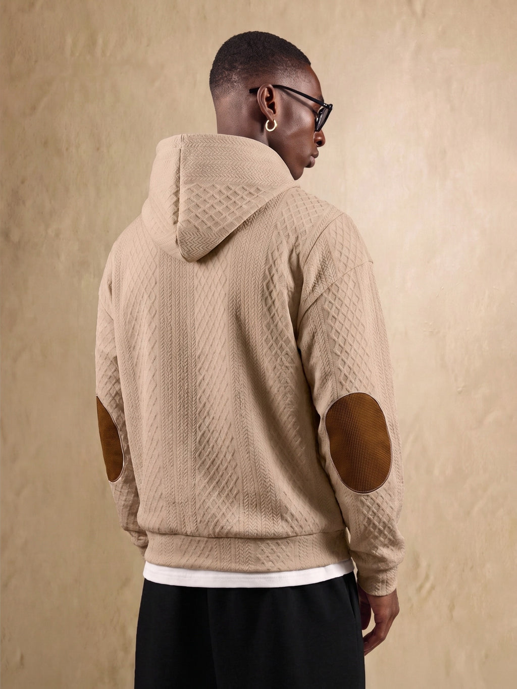 1 Men's Fashionable Casual Hooded Sweatshirt | High-End Skin-Friendly Soft Textured Jacquard Fabric | Hooded Button Design | Breathable and Warm | for Indoor Gatherings and Outdoor Sports | Wardrobe Essential for Casual Vacation Style | Suitable - Khaki