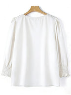 2503 Women's Casual Minimalist Solid Color Shirt Top - White