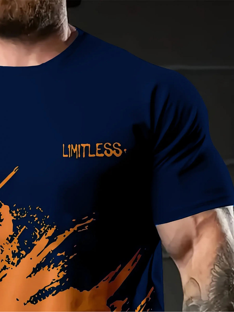 Men'S Print T-Shirt - Breathable Summer Casual & Formal Wear, Suitable for Outdoors, Office, Parties - Plus Size - Mix color 5