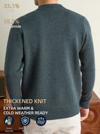 Men's Fall Winter Knit Pullover Sweater with Classic Stripes. Thick, Warm and Comfortable in a Timeless Old-money Style. Perfect for Commuting, Casual Wear, Sports, Hiking, Camping and Fishing. A Great Gift for Fathers and Husbands. - Bean Green