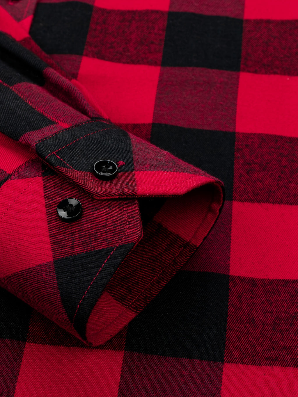 New Trendy Men'S Brushed Checkered Shirt Fall Winter Casual Jacket Outerwear - Scarlet Red