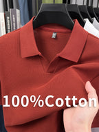 [Pearson OBM] Summer New Men'S Short Sleeve Polo Shirt, Lapel Easy Business Casual Premium Breathable Short Sleeve T-Shirt, Men'S Wear, Hongyang - Red