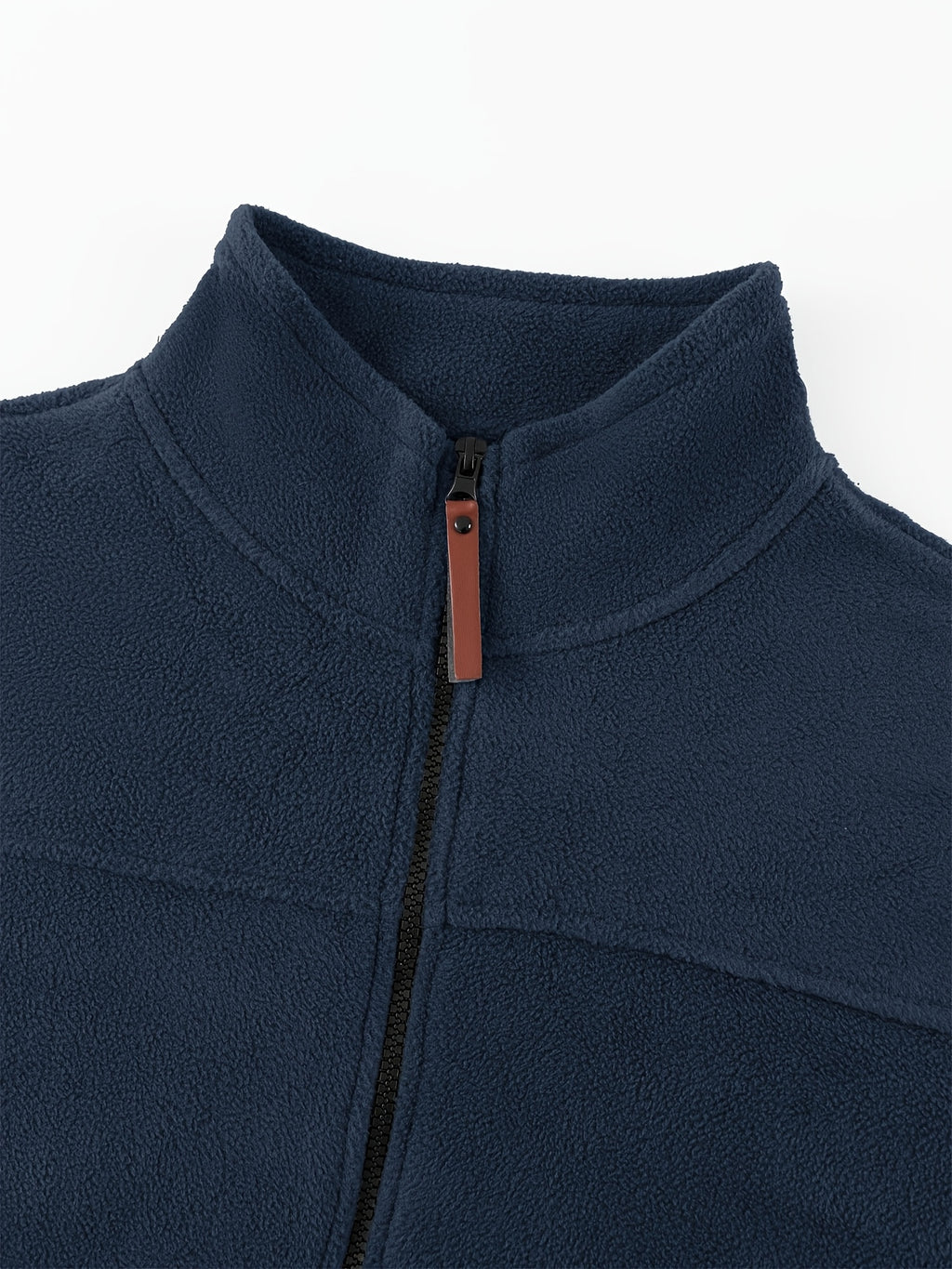 Men's Knitted Zip-Up Cardigan, Autumn/Winter Men's Jacket, Small Stand-Up Collar Design, Can Be Worn Alone or as a Layering Piece, Two-in-One Design with Pockets, Simple and Versatile, Men's Warm Sweater Cardigan - Navy Color