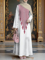 New Middle Eastern Style Muslim Elegant Robe, Featuring Middle Eastern Ethnic Print And Long Dress Design, Suitable for Eid Al-Fitr And Eid Al-Adha, This Loose, Comfortable, And Breathable Long Sleeve Dress Is Perfect for Commuting And Vacation - Mixed colors