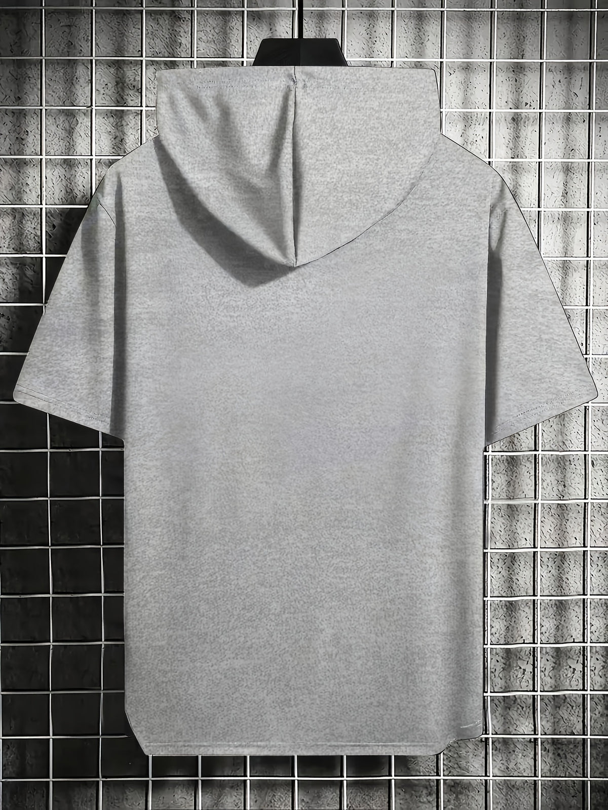 Men'S Summer T-Shirt, Easy Small Logo Print Men'S Hooded Short Sleeve, Soft Comfortable Breathable Versatile Fabric Sports T-Shirt, Loose Slimming Men'S Hoodie Easy Print Top - Grey