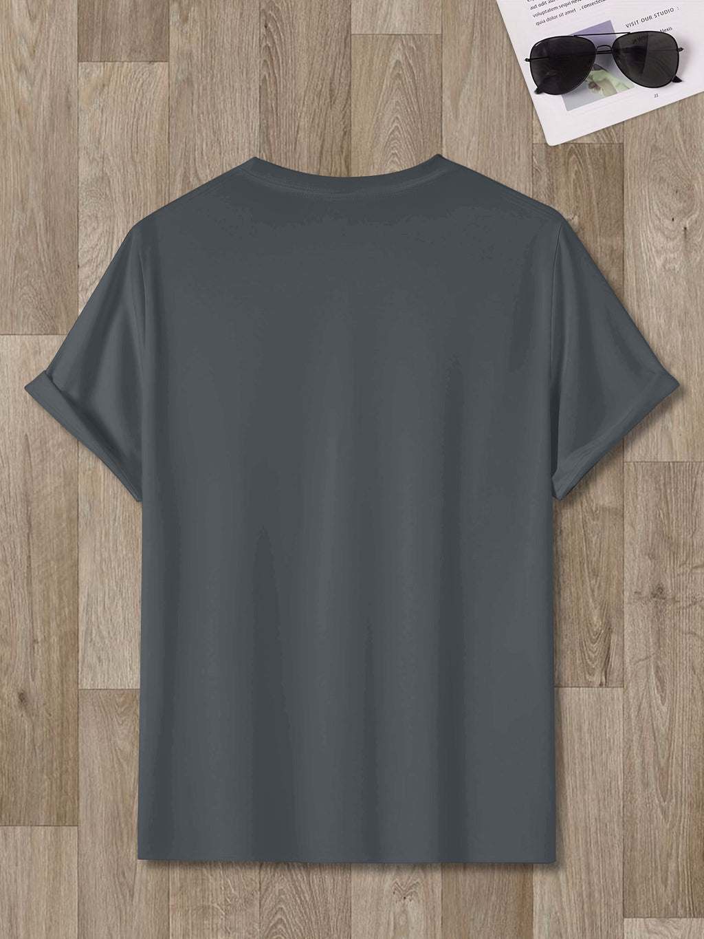 Sunny Energetic Orange Spiral Pattern Short Sleeve T-Shirt, Fresh And Fashionable, Suitable for Outdoor Activities And Daily Wear - Slate Grey