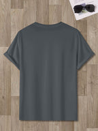 Sunny Energetic Orange Spiral Pattern Short Sleeve T-Shirt, Fresh And Fashionable, Suitable for Outdoor Activities And Daily Wear - Slate Grey