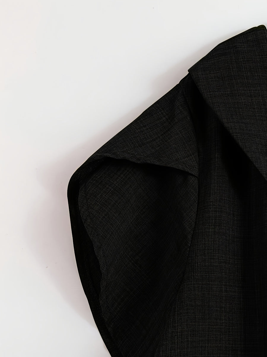 Women'S Solid Fashion Shirt for Summer - Black