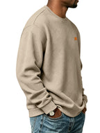 Men'S Fall Winter Crew Neck Sweatshirt 3D Textured Long Sleeve Pullover Loose Fit Casual Sports Commute Daily Home Outer Top Plus Size - Khaki