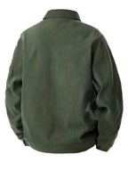 Men'S Trendy Corduroy Lapel Cargo Jacket Solid Vertical Texture Casual Long Sleeve Jacket Commuter Top - fern green