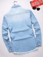 Men's Denim Shirt - Light Washed Blue
