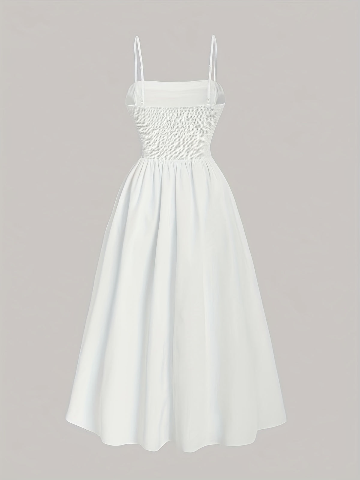 Solid Color Strapless Dress, Back-tie Wrap Dress - White