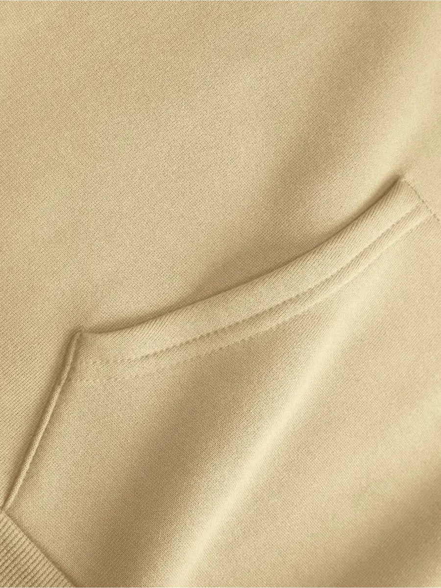 RBWY Unisex Autumn/Winter New Arrival, Fashionable and Trendy -Lined Hooded Couple's Sweatshirt, Casual Drawstring Hoodie, Long Sleeve Hooded Heat-Transfer Print Japanese Sweatshirt, Trendy Letter Print - Apricot