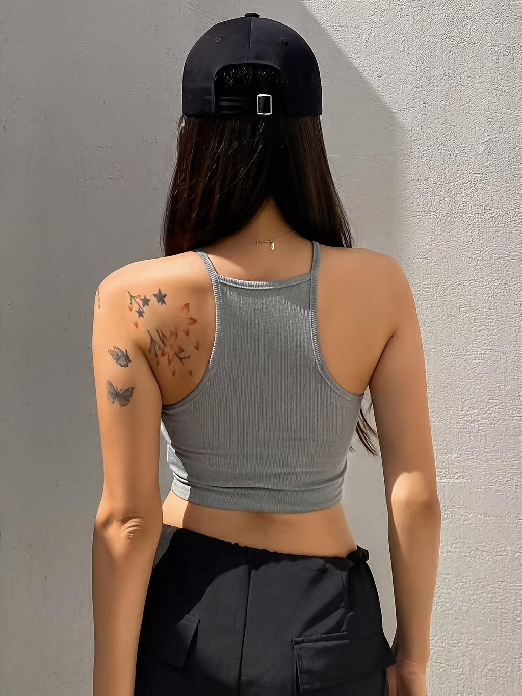 Women'S Sexy Tank Top - Silvery Grey