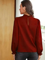 New Elegant Solid Color Fashion Shirts for Women in Spring And Summer - Burgundy